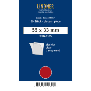 LINDNER - Taschine trasparenti da 55x33 mm - 50 pz.