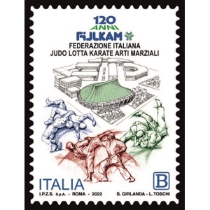 ITALIA - 2022 - 120° della Federazione Italiana Judo Lotta Karate Arti Marziali (FIJLKAM) - 1 v. con codice a barre