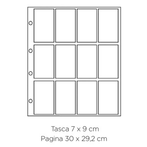 MASTER PHIL - Inserti trasparenti per CARD COLLECTION 12 a 12 tasche - 20 pz.