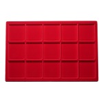 ABAFIL - Ripiano LINEA CLASSICA Standard in floccato rosso a 15 caselle quadrate da 60 mm alto 15 mm