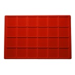 ABAFIL - Ripiano LINEA CLASSICA Standard in floccato rosso a 24 caselle quadrate da 45 mm alto 10 mm