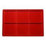 ABAFIL - Ripiano LINEA CLASSICA Standard in floccato rosso a 6 caselle quadrate da 95 mm alto 15 mm