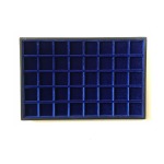 ABAFIL - Ripiano LINEA CLASSICA Standard in velluto blu a 40 caselle quadrate da 35 mm alto 11 mm