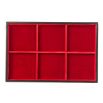 ABAFIL - Ripiano LINEA CLASSICA Standard in velluto rosso a 6 caselle quadrate da 95 mm alto 13 mm