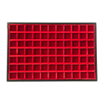 ABAFIL - Ripiano LINEA CLASSICA Standard in velluto rosso a 77 caselle quadrate da 25 mm alto 13 mm