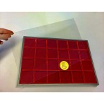 ABAFIL - Lastrina in plexiglas trasparente di copertura per ripiani Standard in velluto