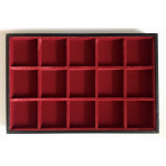 ABAFIL - Ripiano DIP Standard in velluto rosso a 15 caselle quadrate da 60 mm alto 20 mm