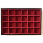 ABAFIL - Ripiano DIP Standard in velluto rosso a 24 caselle quadrate da 45 mm alto 20 mm