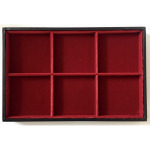 ABAFIL - Ripiano DIP Standard in velluto rosso a 6 caselle quadrate da 95 mm alto 20 mm