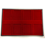 ABAFIL - Ripiano LINEA CLASSICA Standard in velluto rosso a 8 caselle rettangolari per SLABS alto 11 mm