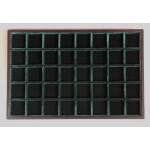 ABAFIL - Ripiano LINEA CLASSICA Standard in velluto verde a 40 caselle quadrate da 35 mm alto 11 mm