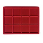 ABAFIL - Ripiano MIGNON in floccato rosso a 12 caselle quadrate da 45 mm