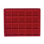 ABAFIL - Ripiano MIGNON in floccato rosso a 20 caselle quadrate da 35 mm
