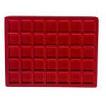 ABAFIL - Ripiano MIGNON in floccato rosso a 35 caselle quadrate da 25 mm