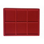 ABAFIL - Ripiano MIGNON in floccato rosso a 6 caselle quadrate da 60 mm