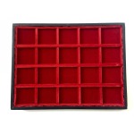 ABAFIL - Ripiano MIGNON in velluto rosso a 20 caselle quadrate da 35 mm