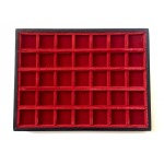 ABAFIL - Ripiano MIGNON in velluto rosso a 35 caselle quadrate da 25 mm