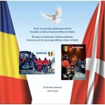 ROMANIA - 2022 - 90° delle relazioni diplomatiche tra SMOM e Romania - 1 foglietto BF non dentellato (E.C. di Romania con SMOM) - immagine 2