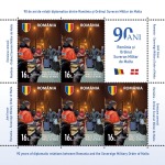 ROMANIA - 2022 - 90° delle relazioni diplomatiche tra SMOM e Romania - 2 minifogli da 5 v. con 1 appendice ad angolo (E.C. di Romania con SMOM) - immagine 3