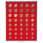 LINDNER - BOX STANDARD a 40 caselle rotonde per 5 serie Euro - Rosso