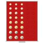 LINDNER - BOX STANDARD a 40 caselle rotonde per 5 serie Euro - Rosso - immagine 2