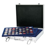 LINDNER - Astuccio ALU con 5 vassoi in floccato blu per 240 capsule di champagne o tappi a corona