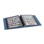 LINDNER - Classificatore / Album per francobolli con assemblaggio a 2 viti e 10 fogli neri snodati a 6 strisce trasparenti - Blu - immagine 3