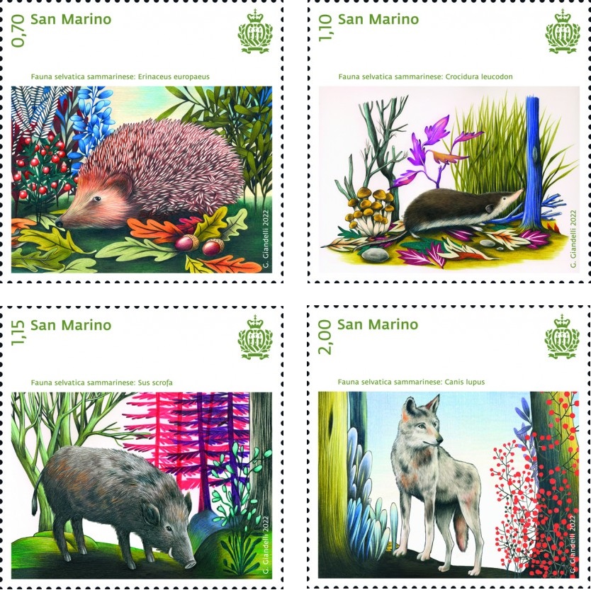 2022-Fauna-selvatica-sammarinese-4-v.-San-Marino SAN MARINO - 2022 - Fauna selvatica sammarinese - 4 v. - immagine 1