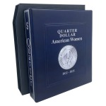 MASTER PHIL - Cartella a 4 anelli QUARTER DOLLAR 2022-2025 per i 25 c. Women USA FDC con custodia, vuota - Blu