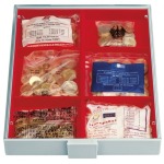 LINDNER - BOX PER COLLEZIONISTI STANDARD a 2 scomparti rettangolari da 105x280 mm con 10 divisori mobili - Rosso - immagine 2