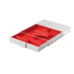LINDNER - BOX PER COLLEZIONISTI STANDARD a 2 scomparti rettangolari da 105x280 mm con 10 divisori mobili - Rosso - immagine 3