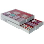 LINDNER - BOX PER COLLEZIONISTI STANDARD a 2 scomparti rettangolari da 105x280 mm con 10 divisori mobili - Rosso - immagine 8