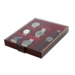 LINDNER - BOX PER COLLEZIONISTI FUMÉ a 3 scomparti rettangolari da 65x280 mm con 10 divisori mobili - Bordeaux - immagine 3
