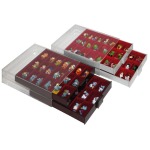 LINDNER - BOX PER COLLEZIONISTI FUMÉ a 3 scomparti rettangolari da 65x280 mm con 10 divisori mobili - Bordeaux - immagine 7
