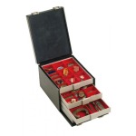 LINDNER - BOX PER COLLEZIONISTI STANDARD a 3 scomparti rettangolari da 65x280 mm con 10 divisori mobili - Rosso - immagine 11