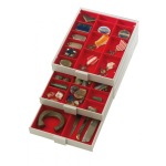 LINDNER - BOX PER COLLEZIONISTI STANDARD a 3 scomparti rettangolari da 65x280 mm con 10 divisori mobili - Rosso - immagine 8