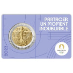 2023 2 Euro Olimpiadi di Parigi 2024 FDC in coin card indaco Francia fronte