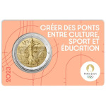 2023 2 Euro Olimpiadi di Parigi 2024 FDC in coin card salmone Francia fronte