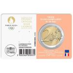 2023 2 Euro Olimpiadi di Parigi 2024 FDC in coin card salmone Francia retro