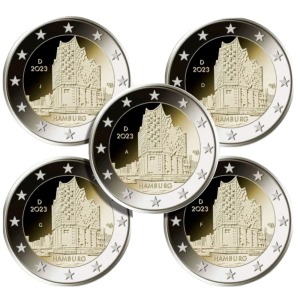 2023 2 Euro Presidenza di Amburgo al Bundesrat Germania 5 zecche