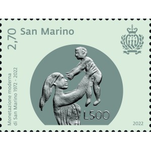 2022 50° della monetazione moderna di San Marino 1 v. San Marino