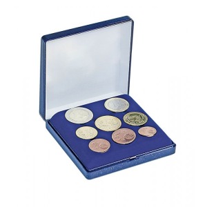 Cofanetto per una serie da 8 monete Euro Blu Lindner 1