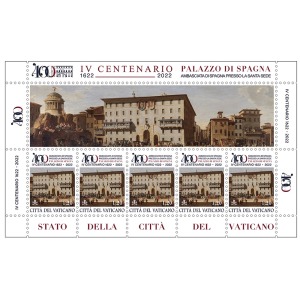 2022 400° del Palazzo di Spagna come sede dell ambasciata di Spagna presso la Santa Sede 1 MF da 5 v. Vaticano