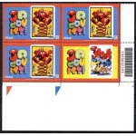 2023 100° della nascita di Benito Jacovitti 1 blocco da 3 v. con chiudilettera e codice a barre Italia 4