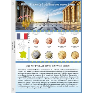 Foglio EURO MONEY per serie Euro Francia 2022 Abafil