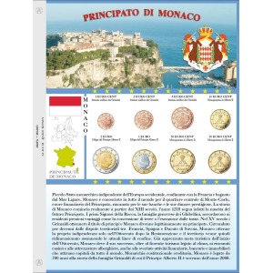 Foglio generico EURO MONEY per 1 serie Euro Monaco Principe Alberto II Abafil