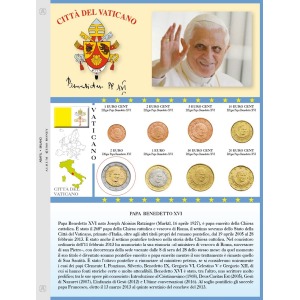 Foglio generico EURO MONEY per 1 serie Euro Vaticano Papa Benedetto XVI Abafil