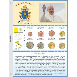 Foglio generico EURO MONEY per 1 serie Euro Vaticano Papa Francesco Abafil