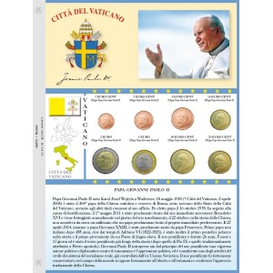 Foglio generico EURO MONEY per 1 serie Euro Vaticano Papa Giovanni Paolo II Abafil