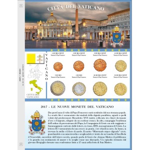 Foglio generico EURO MONEY per 1 serie Euro Vaticano nuovo conio dal 2017 Abafil